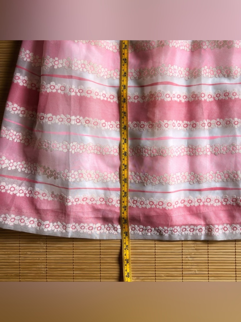 Vintage ruffled pink and white gown with sheer overlay - Picture 8 of 8